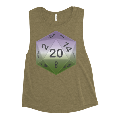 Pride Dice - Genderqueer Ladies’ Muscle Tank