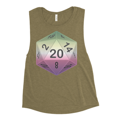 Pride Dice - Genderfae Ladies’ Muscle Tank