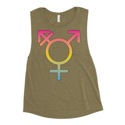 Transgender Symbol - Pansexual Pride Ladies’ Muscle Tank