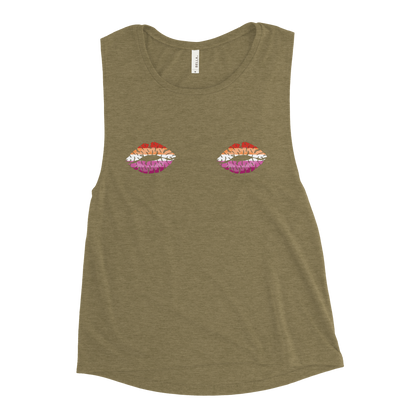 Lesbian Boob Kisses Ladies’ Muscle Tank