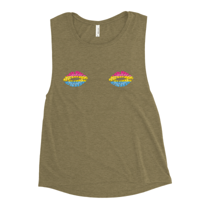 Pan Boob Kisses Ladies’ Muscle Tank