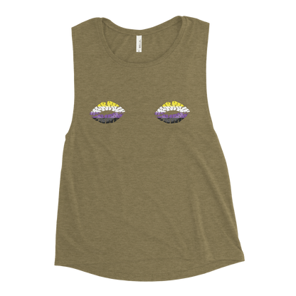 Enby Boob Kisses Ladies’ Muscle Tank