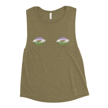 Genderqueer Boob Kisses Ladies’ Muscle Tank