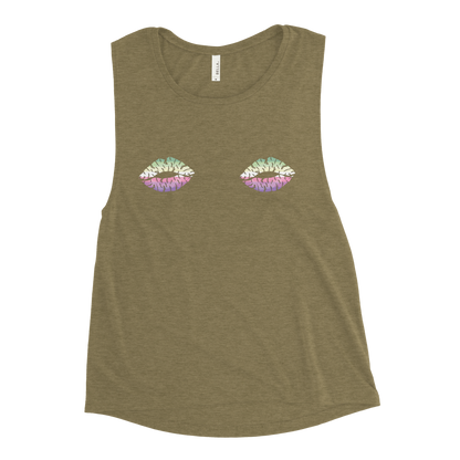 Genderfae Boob Kisses Ladies’ Muscle Tank