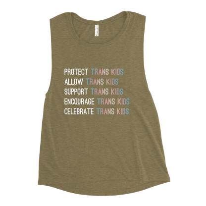 Support Trans Kids Ladies’ Muscle Tank