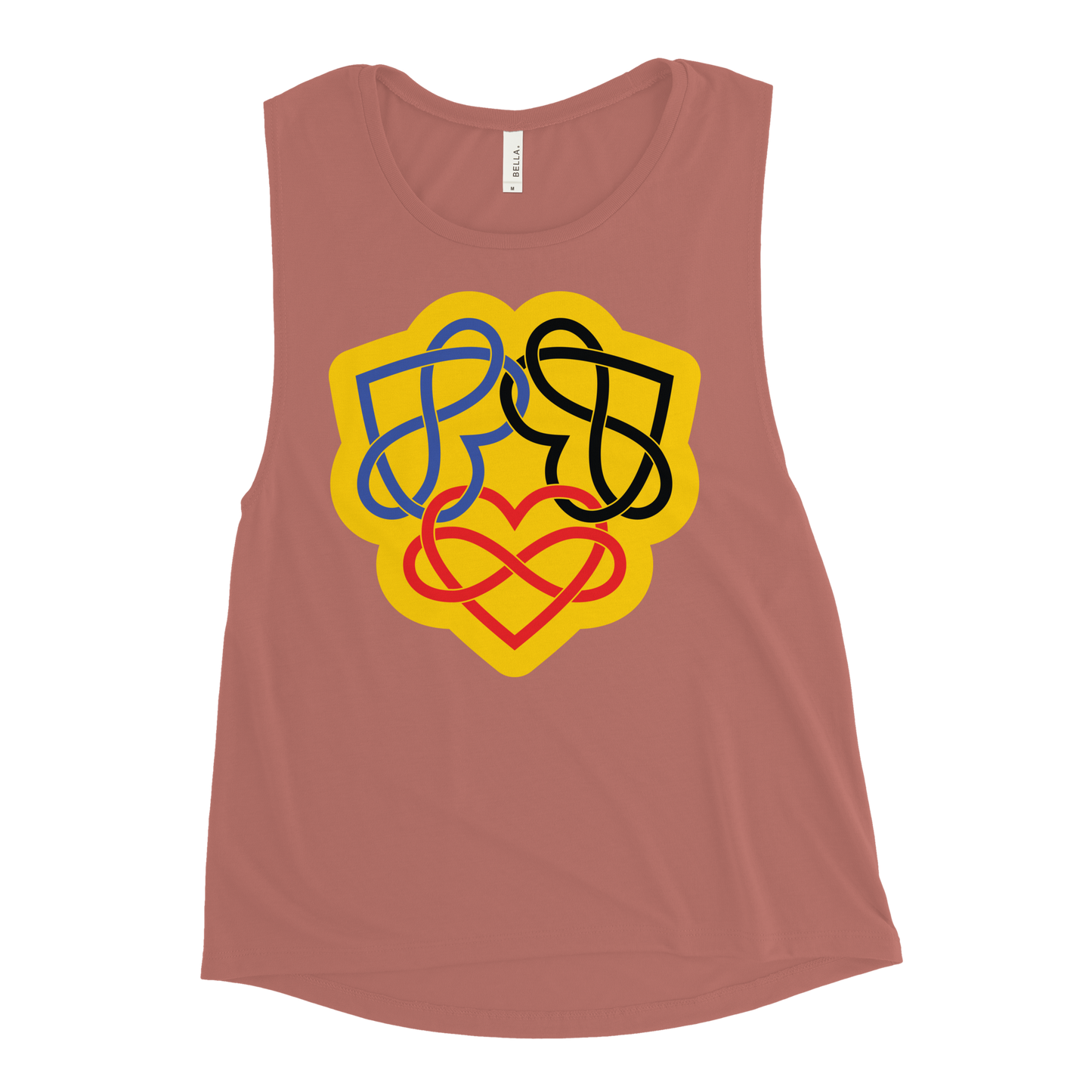 Poly Infinity Hearts Interlocked Ladies’ Muscle Tank