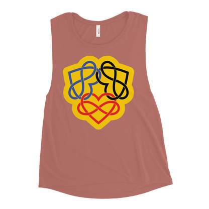 Poly Infinity Hearts Interlocked Ladies’ Muscle Tank