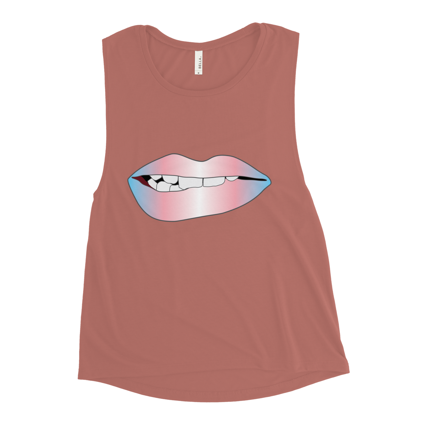 Biting Lips - Transgender Pride - Gradient Ladies’ Muscle Tank