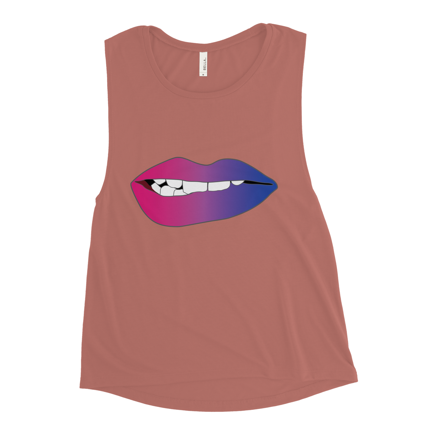 Biting Lips - Bisexual Pride - Gradient Ladies’ Muscle Tank