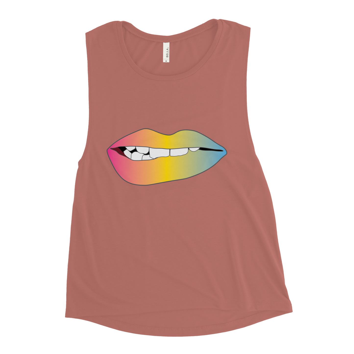 Biting Lips - Pansexual Pride - Gradient Ladies’ Muscle Tank