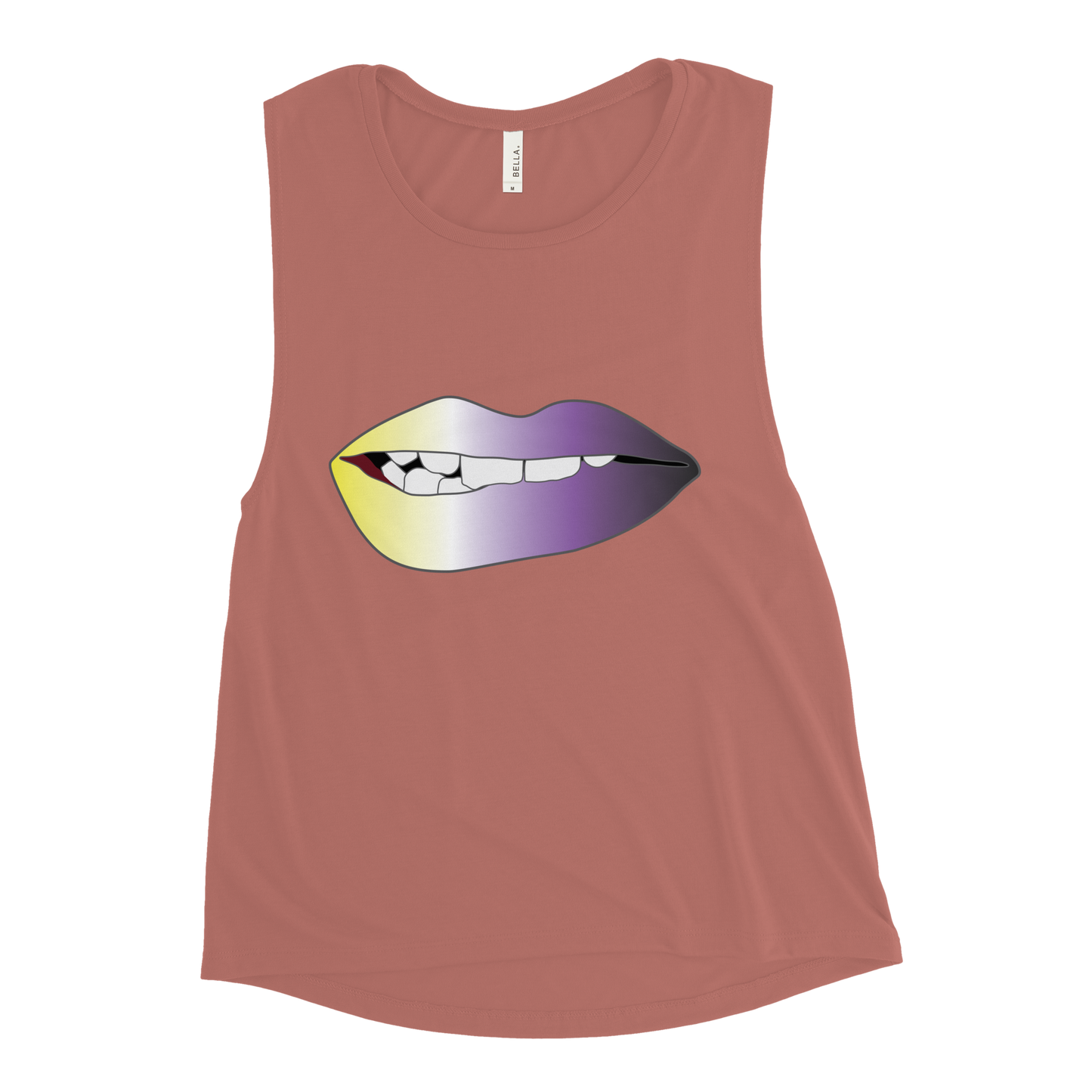 Biting Lips - Non-binary Pride - Gradient Ladies’ Muscle Tank