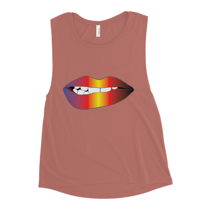 Biting Lips - Polyamory Pride - Gradient Ladies’ Muscle Tank