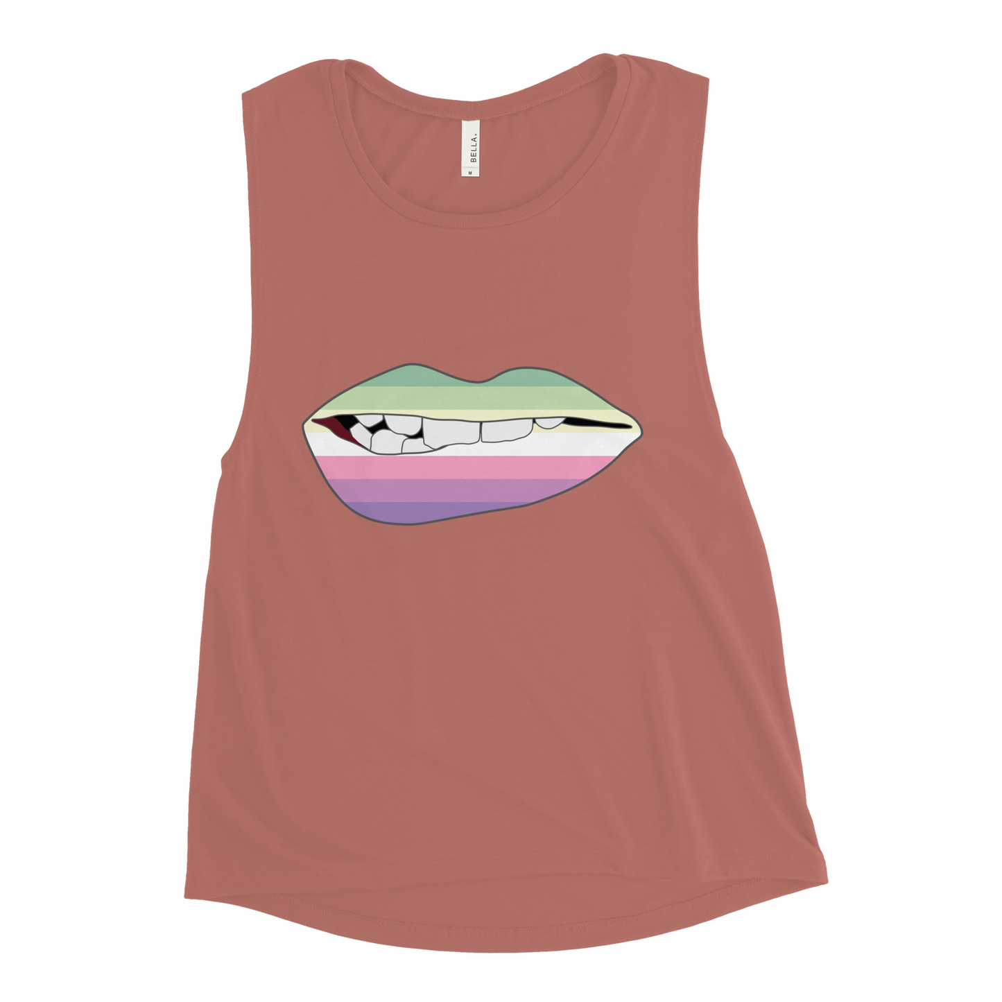 Biting Lips - Genderfae Flag Ladies’ Muscle Tank