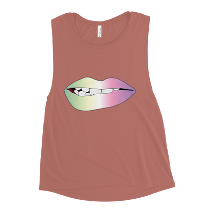 Biting Lips - Genderfae Pride - Gradient Ladies’ Muscle Tank