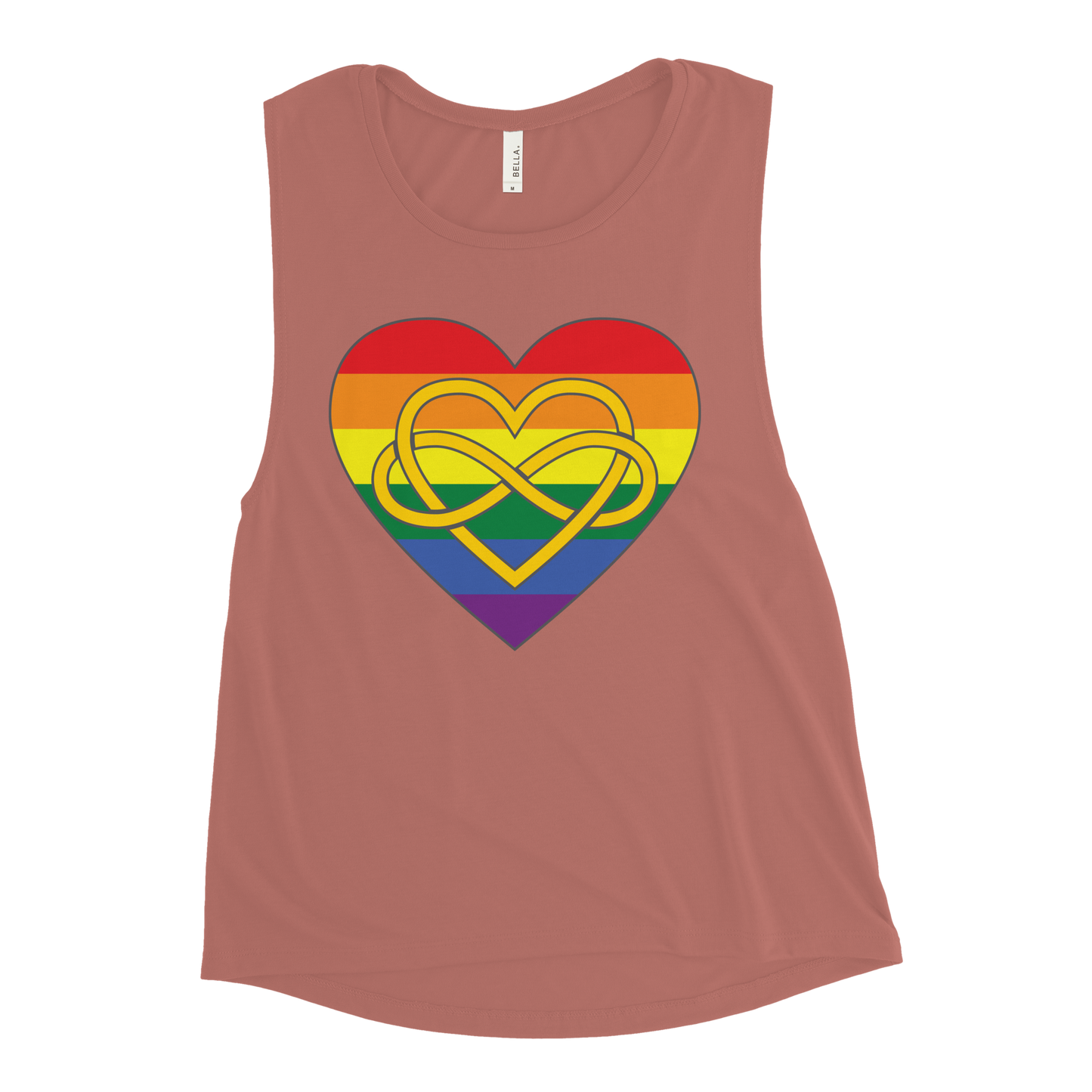 Polyamory Infinity Heart Rainbow Pride Ladies’ Muscle Tank