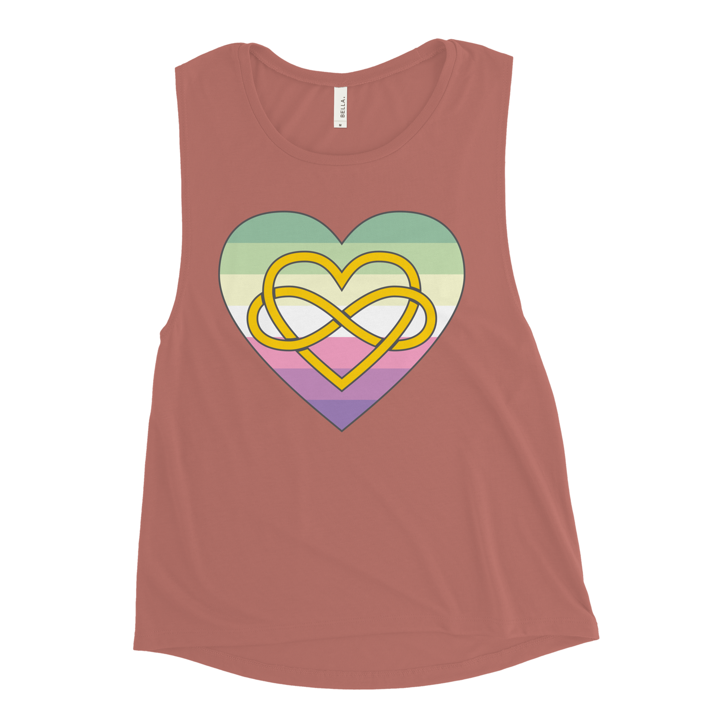 Polyamory Infinity Heart Genderfae Pride Ladies’ Muscle Tank