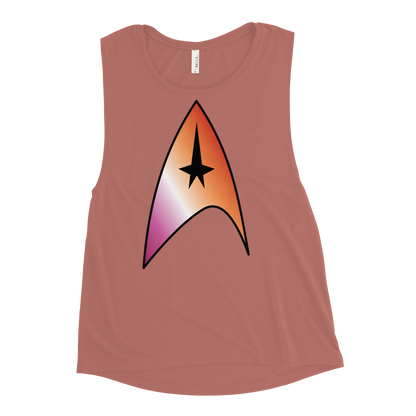 Starfleet Insignia - Lesbian Pride Ladies’ Muscle Tank