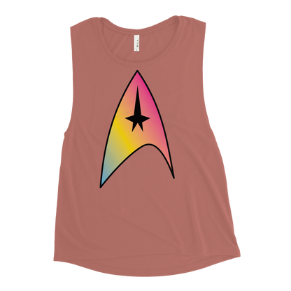 Starfleet Insignia - Pansexual Pride Ladies’ Muscle Tank