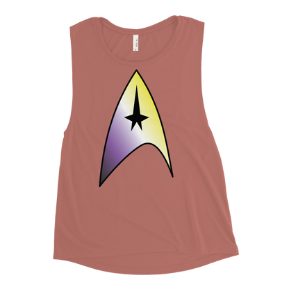 Starfleet Insignia - Non-binary Pride Ladies’ Muscle Tank