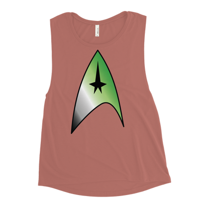 Starfleet Insignia - Aromantic Pride Ladies’ Muscle Tank