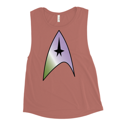 Starfleet Insignia - Genderqueer Pride Ladies’ Muscle Tank