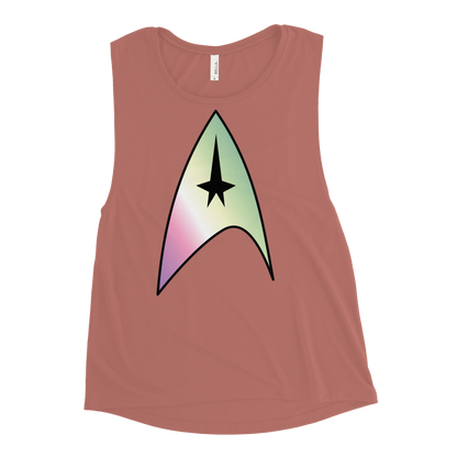 Starfleet Insignia - Genderfae Pride Ladies’ Muscle Tank