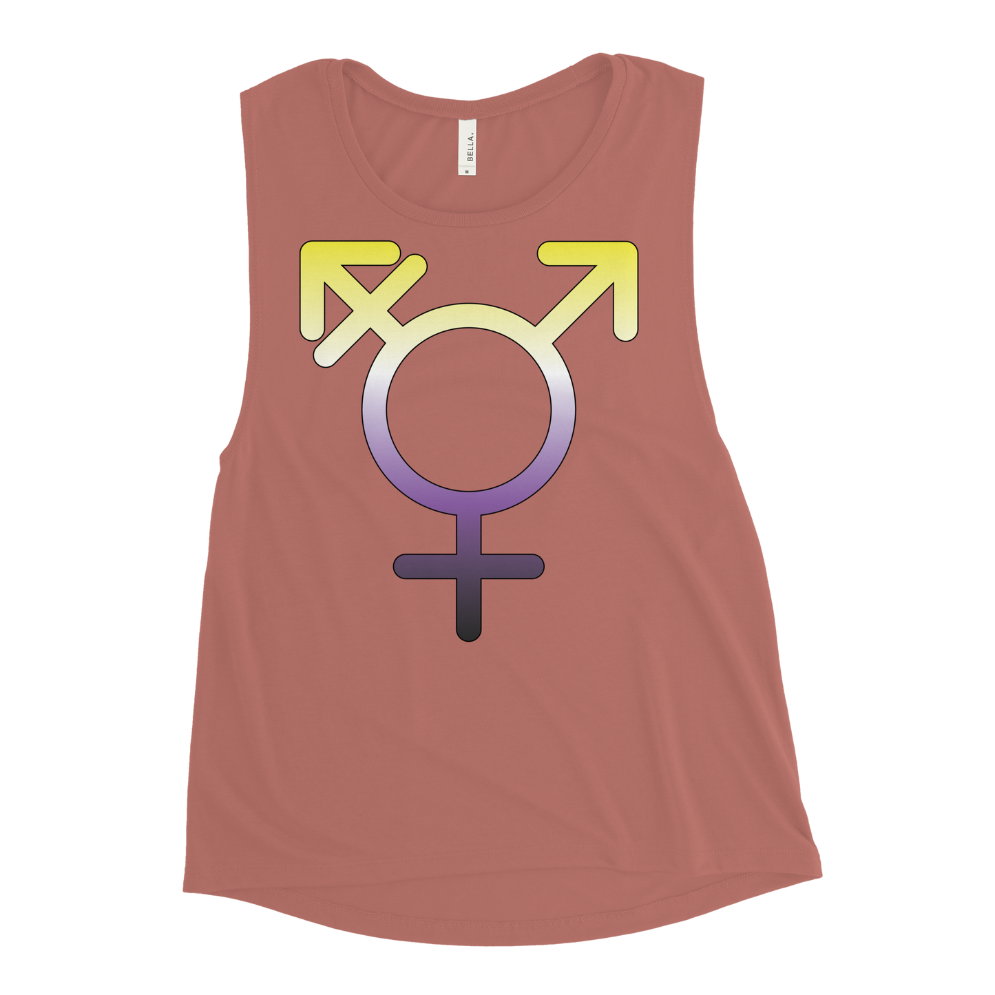 Transgender Symbol - Non-binary Pride Ladies’ Muscle Tank