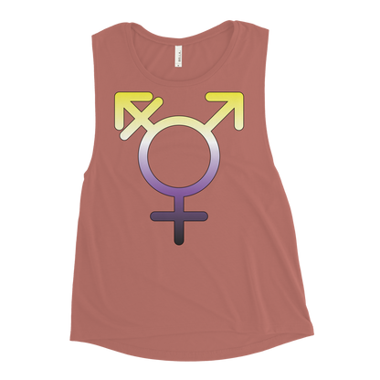 Transgender Symbol - Non-binary Pride Ladies’ Muscle Tank