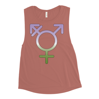 Transgender Symbol - Genderqueer Pride Ladies’ Muscle Tank