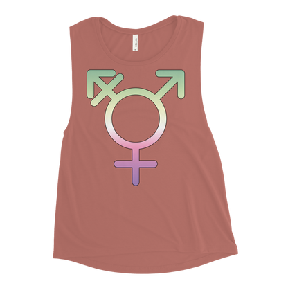 Transgender Symbol - Genderfae Pride Ladies’ Muscle Tank