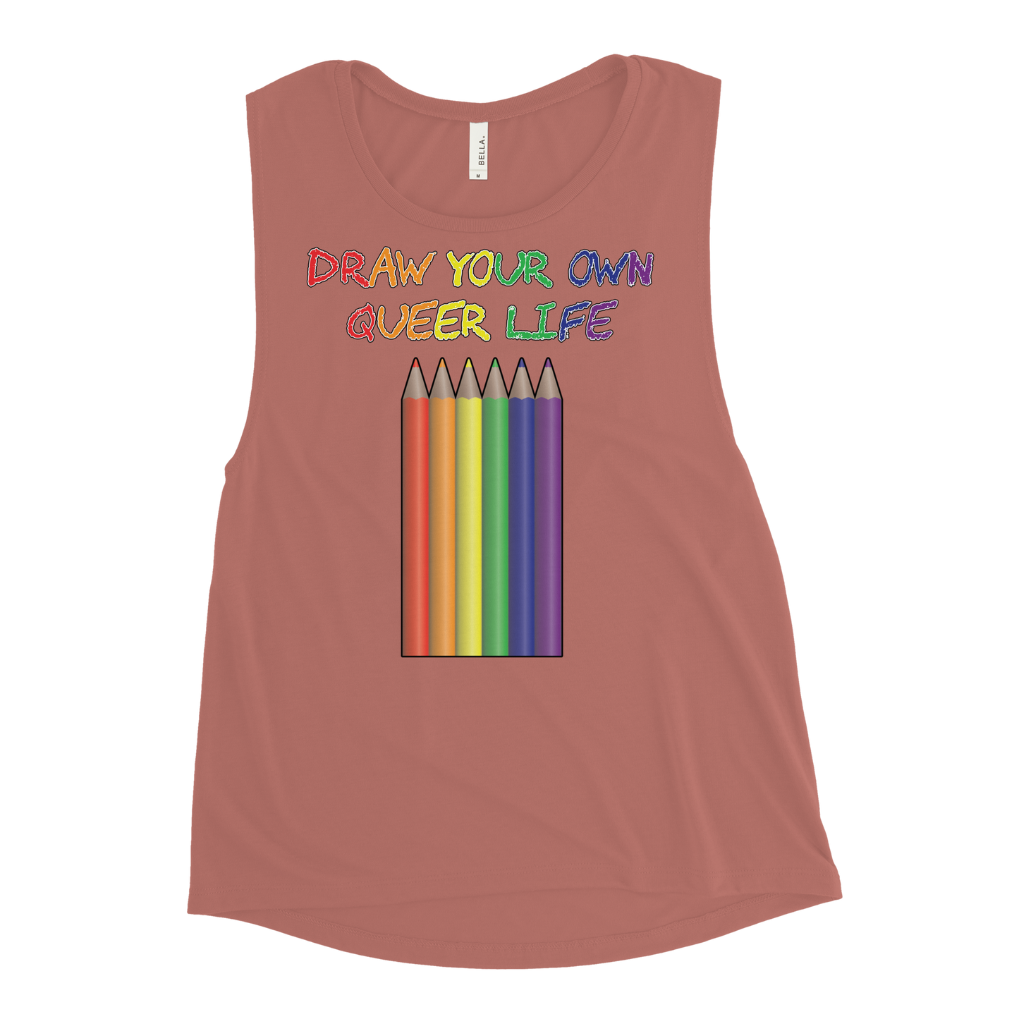 Draw Your Own Queer Life Ladies’ Muscle Tank