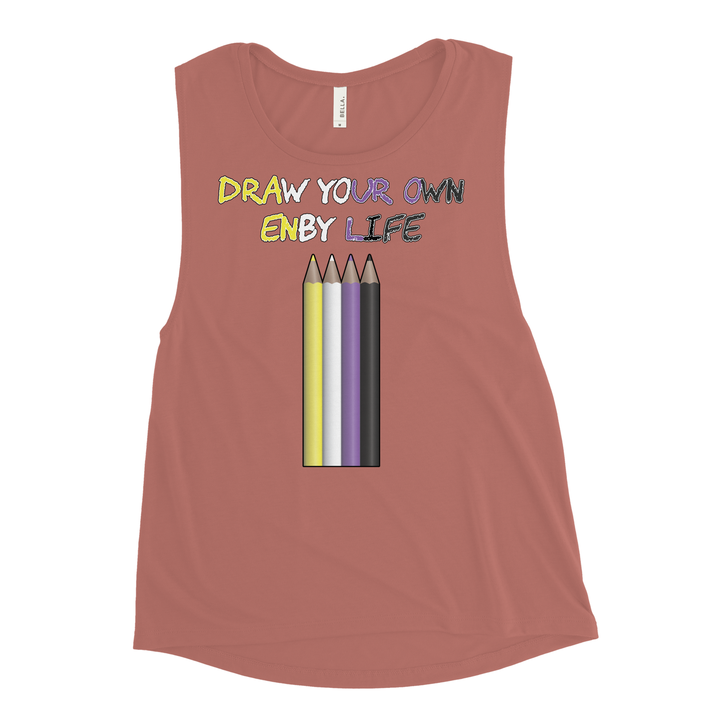 Draw Your Own Enby Life Ladies’ Muscle Tank