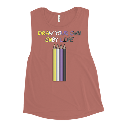 Draw Your Own Enby Life Ladies’ Muscle Tank