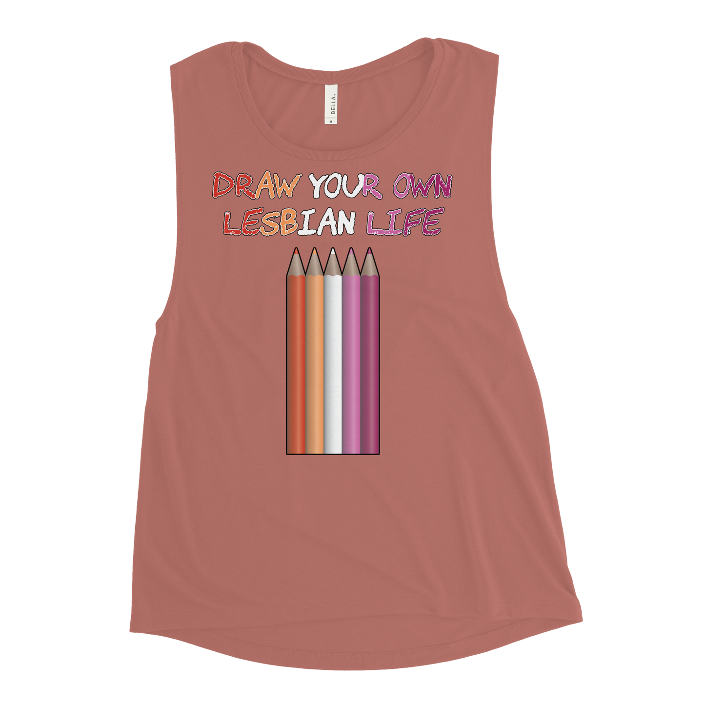 Draw Your Own Lesbian Life Ladies’ Muscle Tank