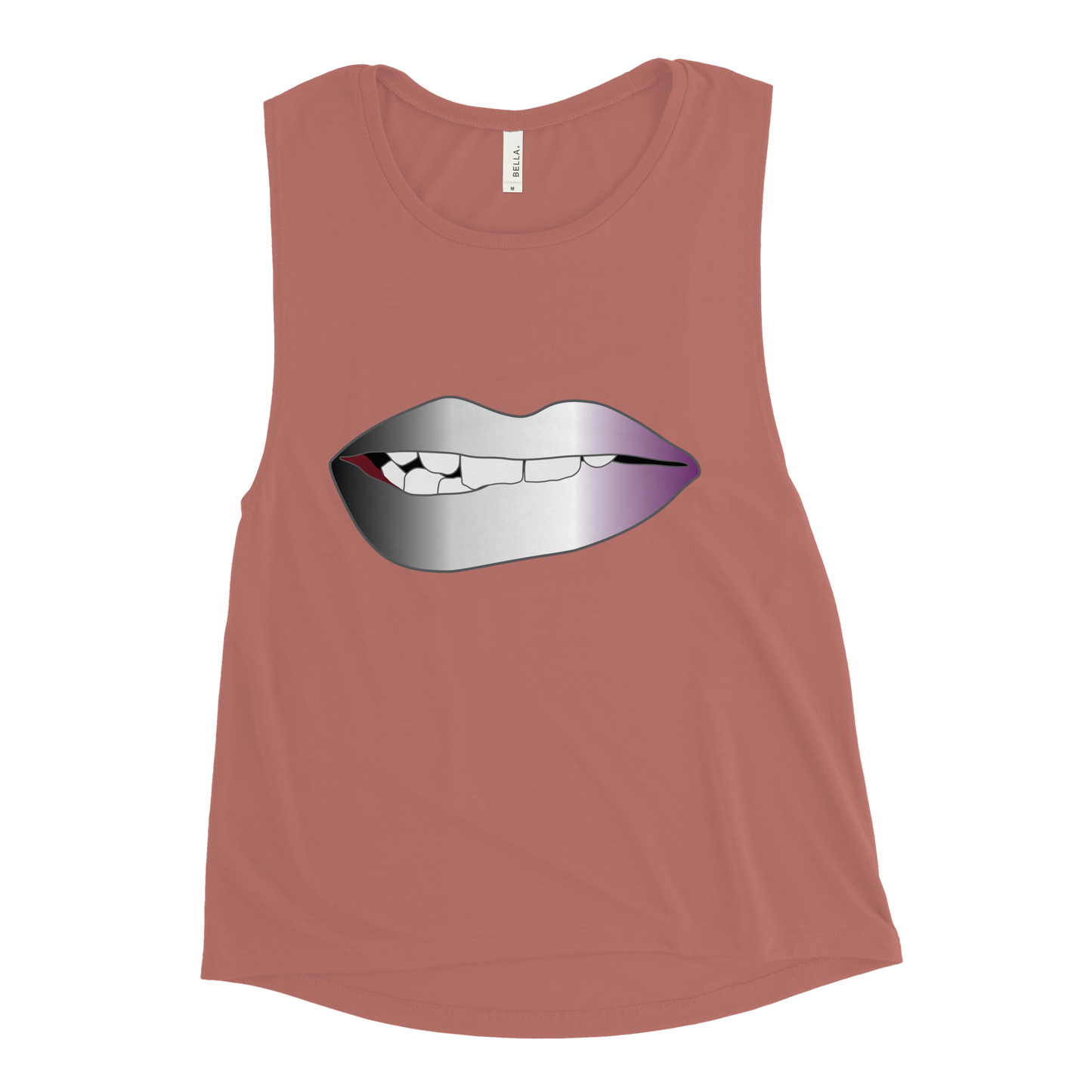 Biting Lips - Asexual/Demisexual Pride - Gradient Ladies’ Muscle Tank