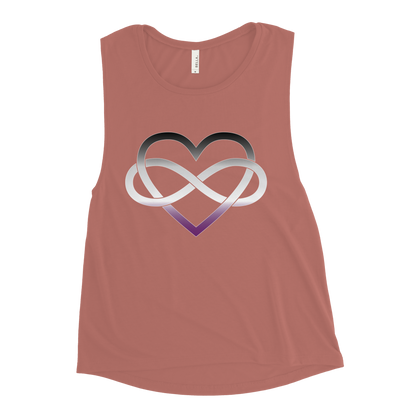 Polyamory Infinity Heart - Asexual/Demisexual Ladies’ Muscle Tank