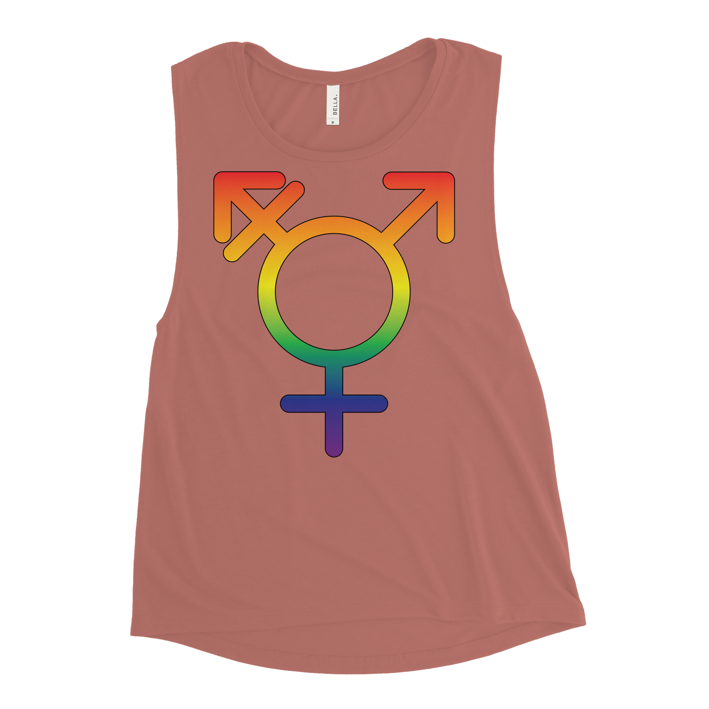 Transgender Symbol - Rainbow Pride Ladies’ Muscle Tank