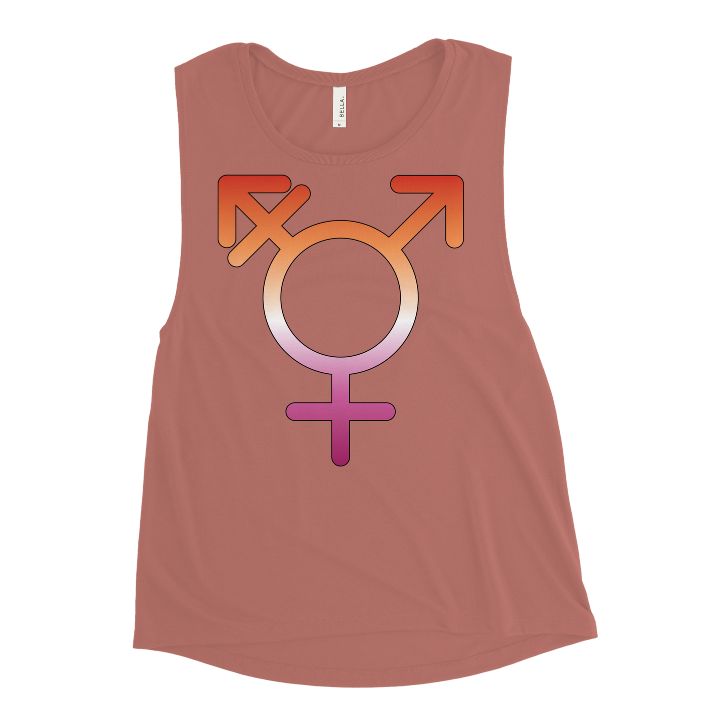 Transgender Symbol - Lesbian Pride Ladies’ Muscle Tank