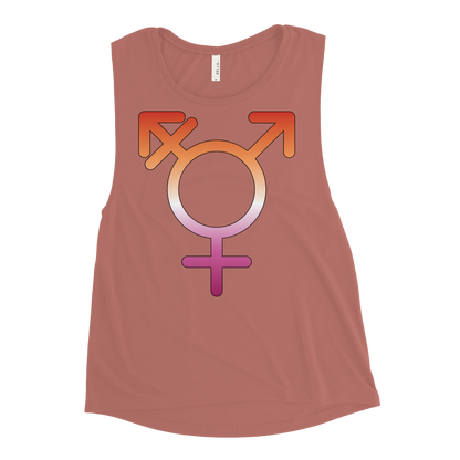 Transgender Symbol - Lesbian Pride Ladies’ Muscle Tank