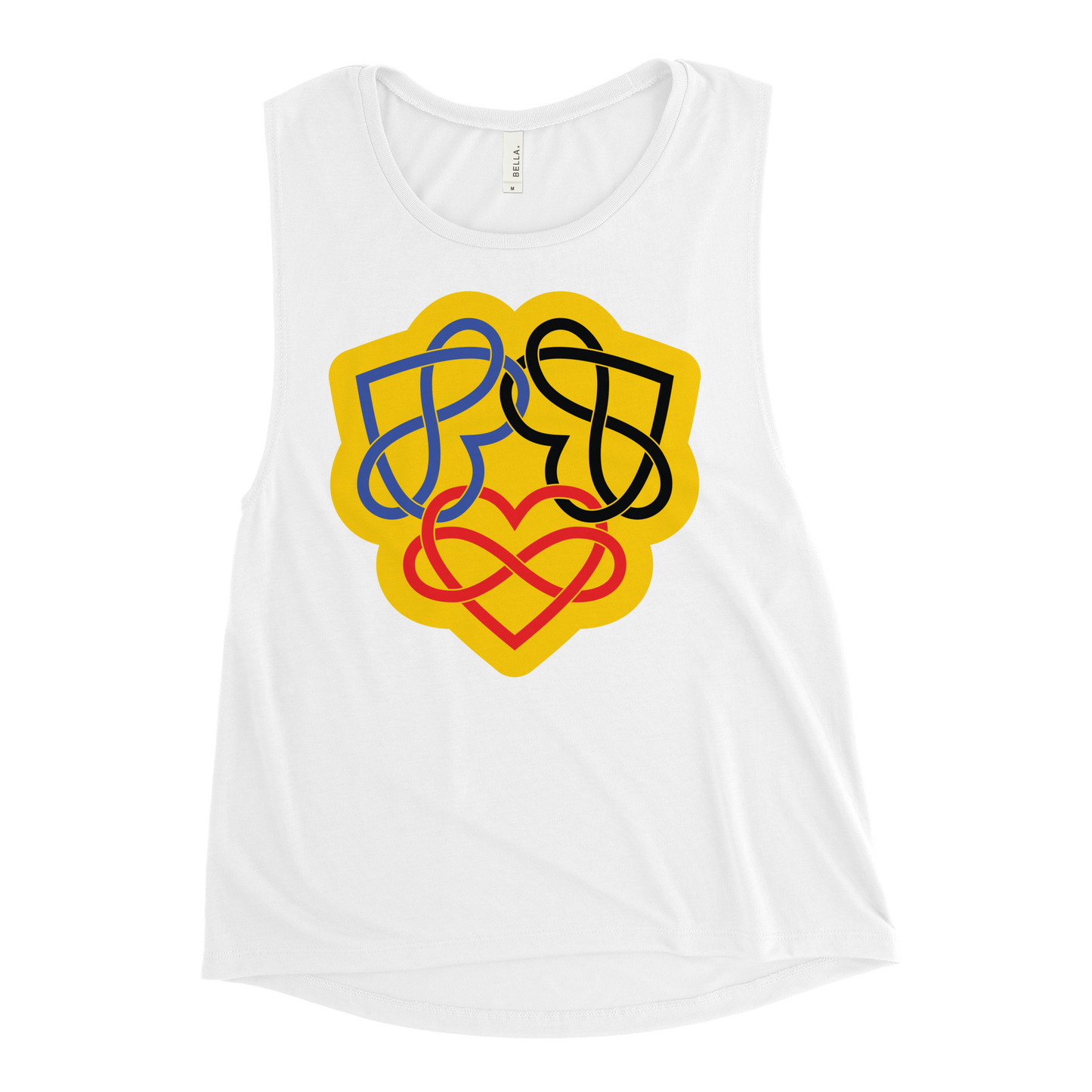 Poly Infinity Hearts Interlocked Ladies’ Muscle Tank