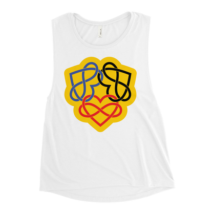 Poly Infinity Hearts Interlocked Ladies’ Muscle Tank