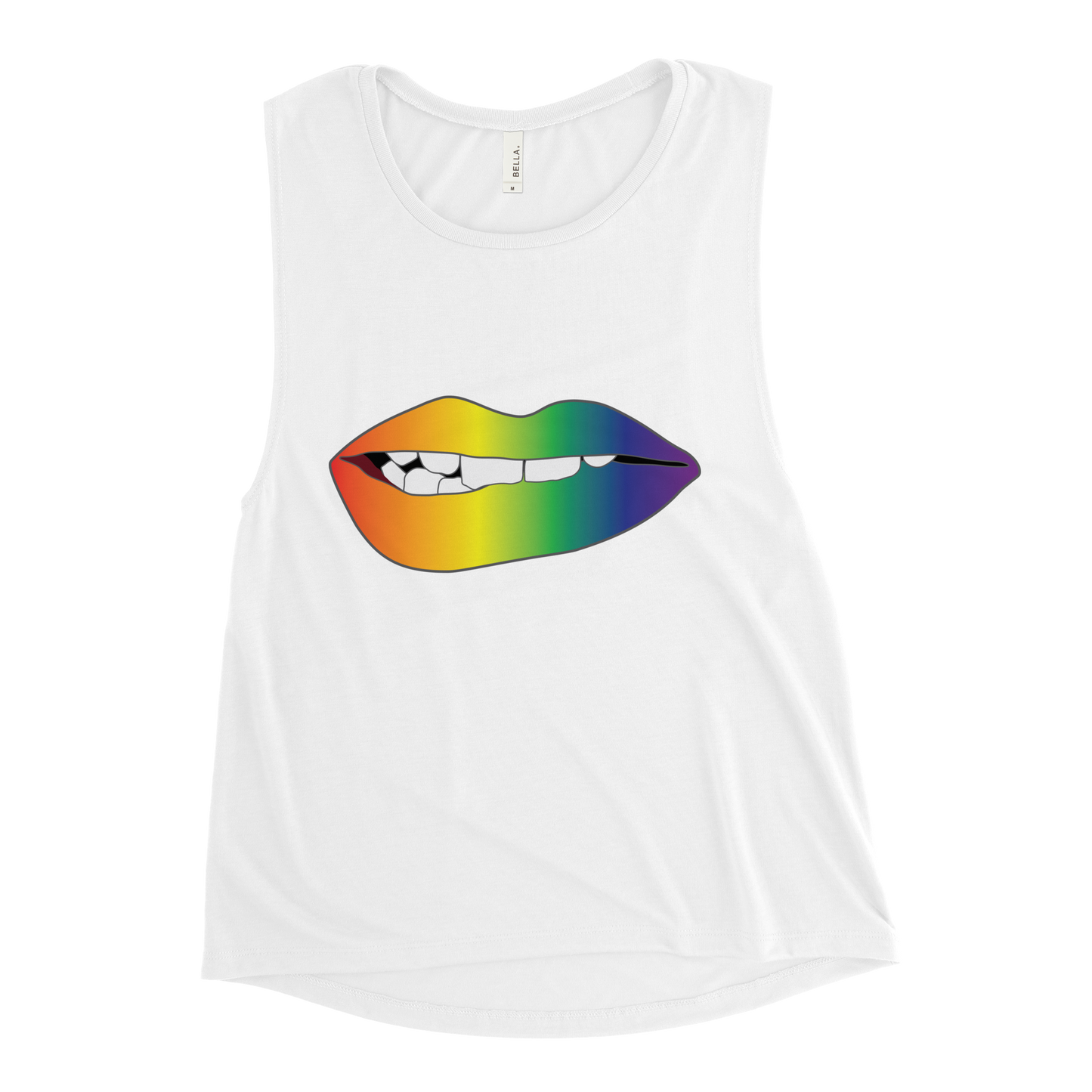 Biting Lips - Rainbow Pride - Gradient Ladies’ Muscle Tank