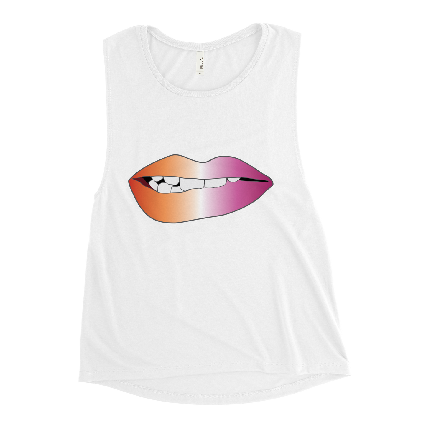 Biting Lips - Lesbian Pride - Gradient Ladies’ Muscle Tank