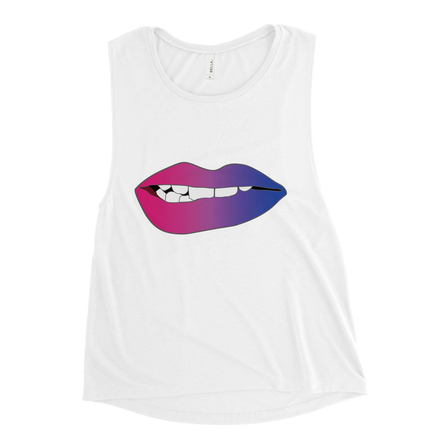 Biting Lips - Bisexual Pride - Gradient Ladies’ Muscle Tank