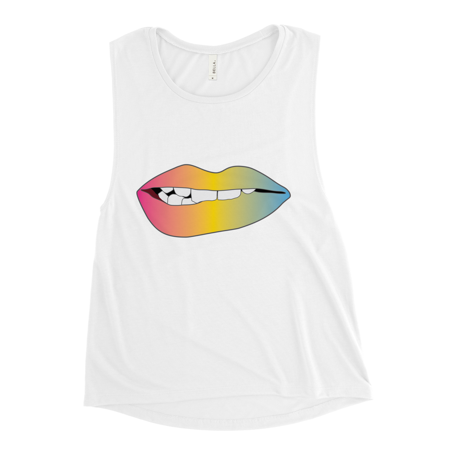 Biting Lips - Pansexual Pride - Gradient Ladies’ Muscle Tank