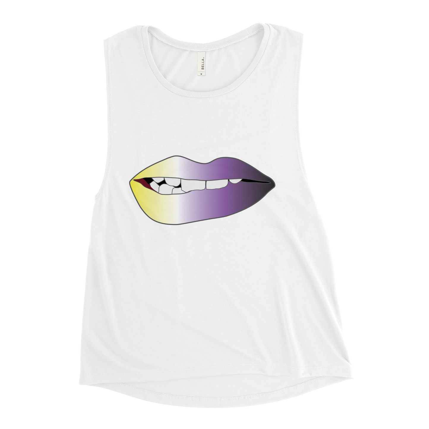 Biting Lips - Non-binary Pride - Gradient Ladies’ Muscle Tank