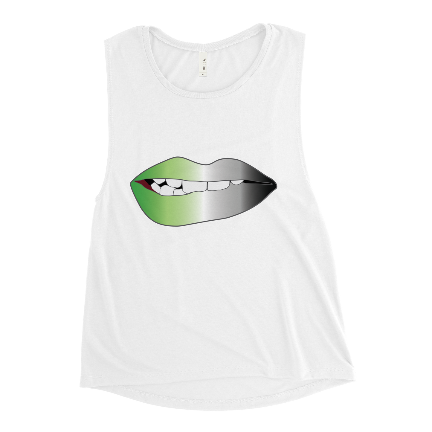 Biting Lips - Aromantic Pride - Gradient Ladies’ Muscle Tank