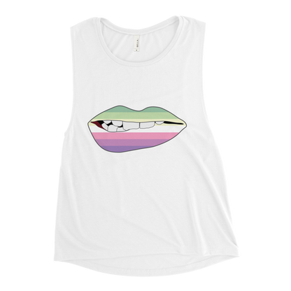 Biting Lips - Genderfae Flag Ladies’ Muscle Tank