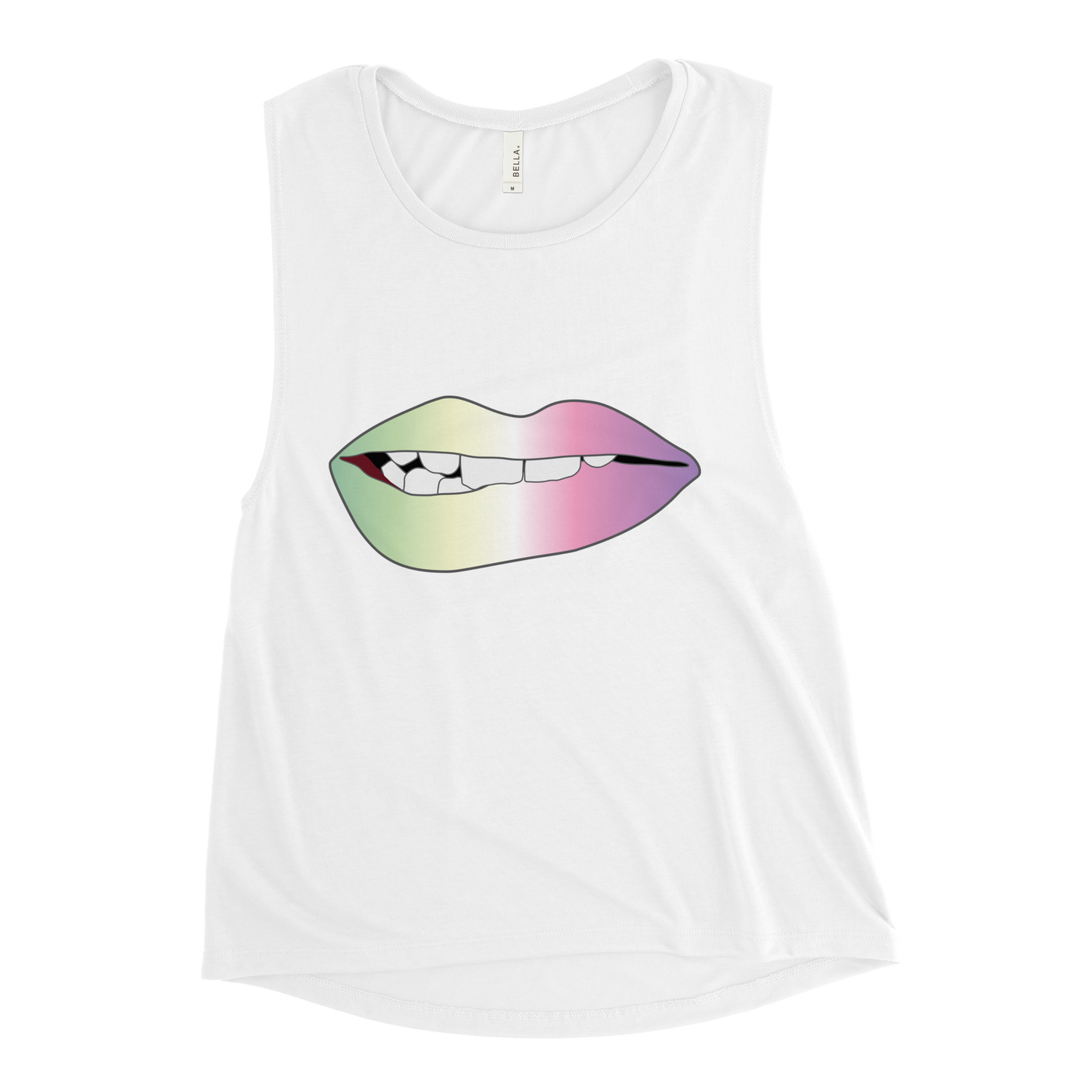 Biting Lips - Genderfae Pride - Gradient Ladies’ Muscle Tank