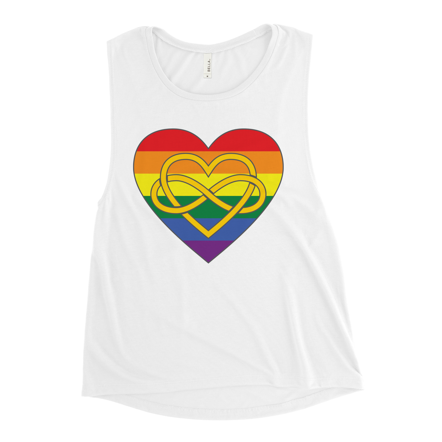 Polyamory Infinity Heart Rainbow Pride Ladies’ Muscle Tank